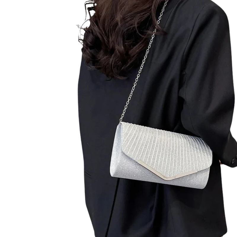 NOVI Glitter Avondtas – Luxe Clutch met Gouden Details