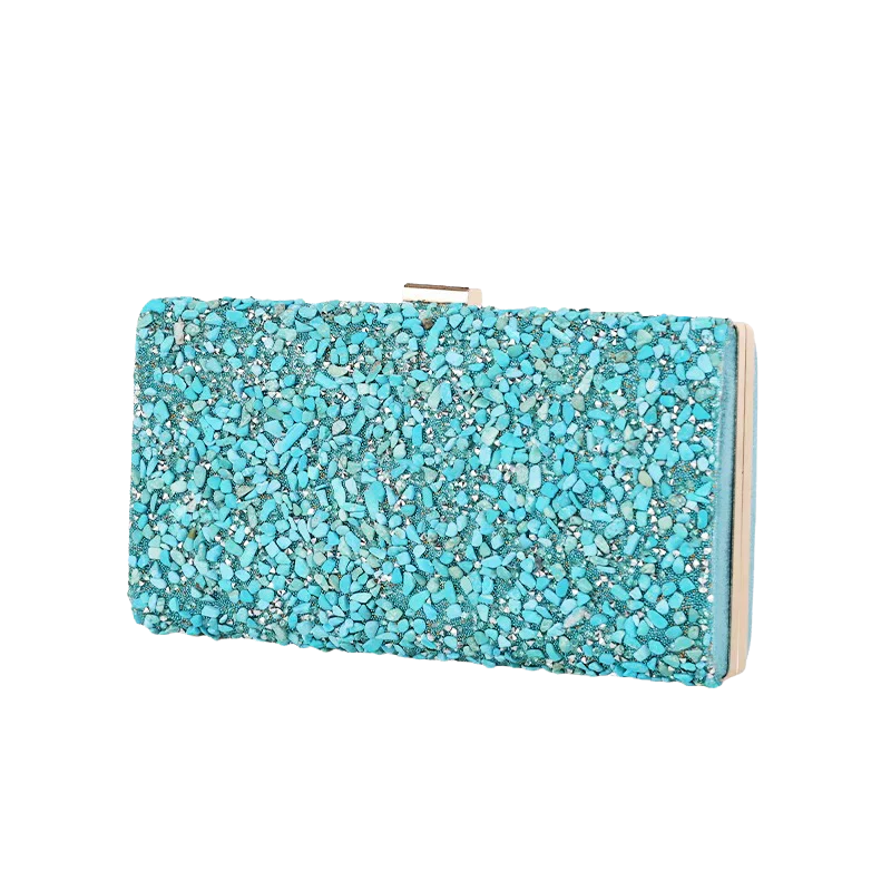 DOUTZE Glinsterende Party Clutch – Luxe Handtas met Edelsteenlook