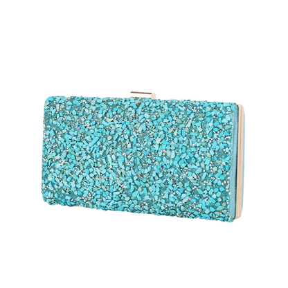 DOUTZE Glinsterende Party Clutch – Luxe Handtas met Edelsteenlook