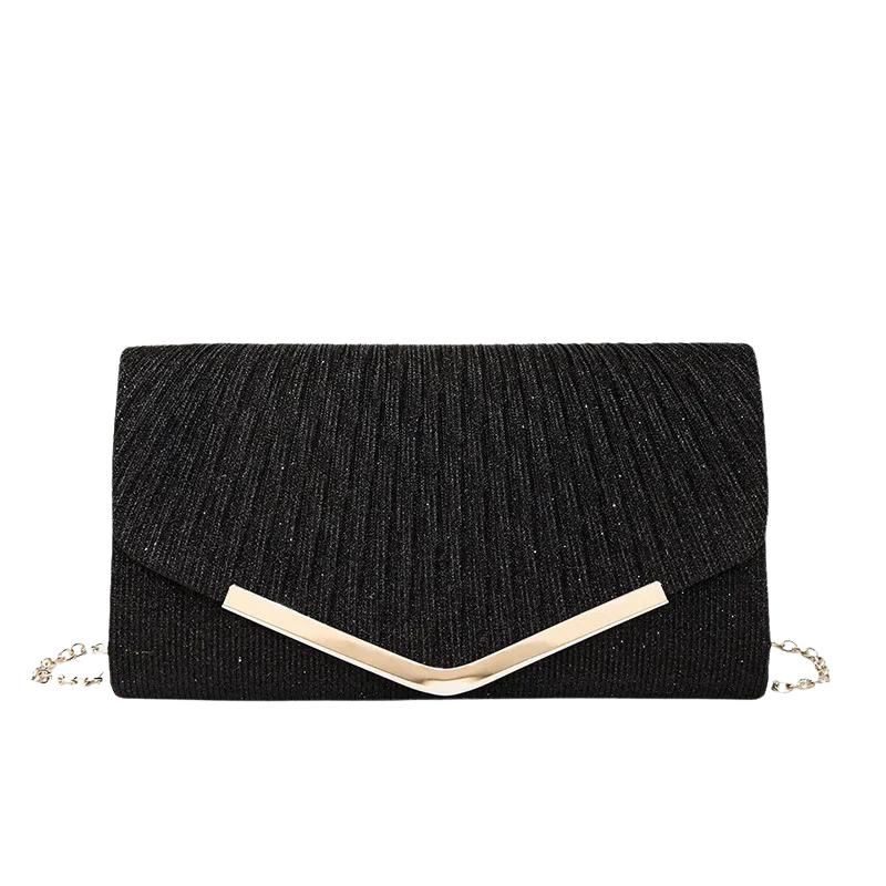 NOVI Glitter Avondtas – Luxe Clutch met Gouden Details