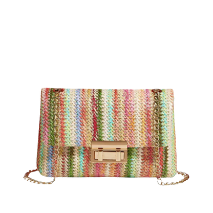 ELLA Rainbow Chic Clutch – Vrolijke Elegantie met Gouden Details