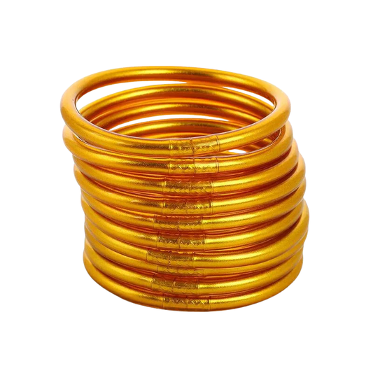 LIZZ Gouden Bangle Armbanden Set – Siliconen Glamour