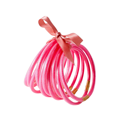 JULIE Set van 10 Gouden Siliconen Armbanden – Flexibel & Waterbestendig