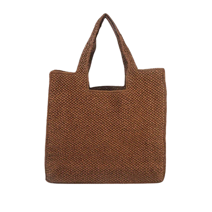 FIEKE Stro Tote Bag  – Gevlochten Commuter Bucket Tas