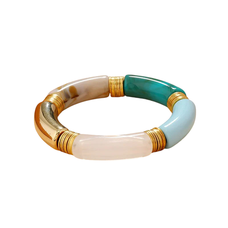 PIEN Chunky Acryl Armband – Luxe Marmerlook Statement Sieraad