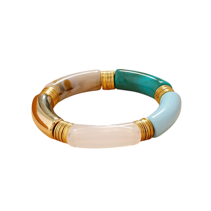 PIEN Chunky Acryl Armband – Luxe Marmerlook Statement Sieraad