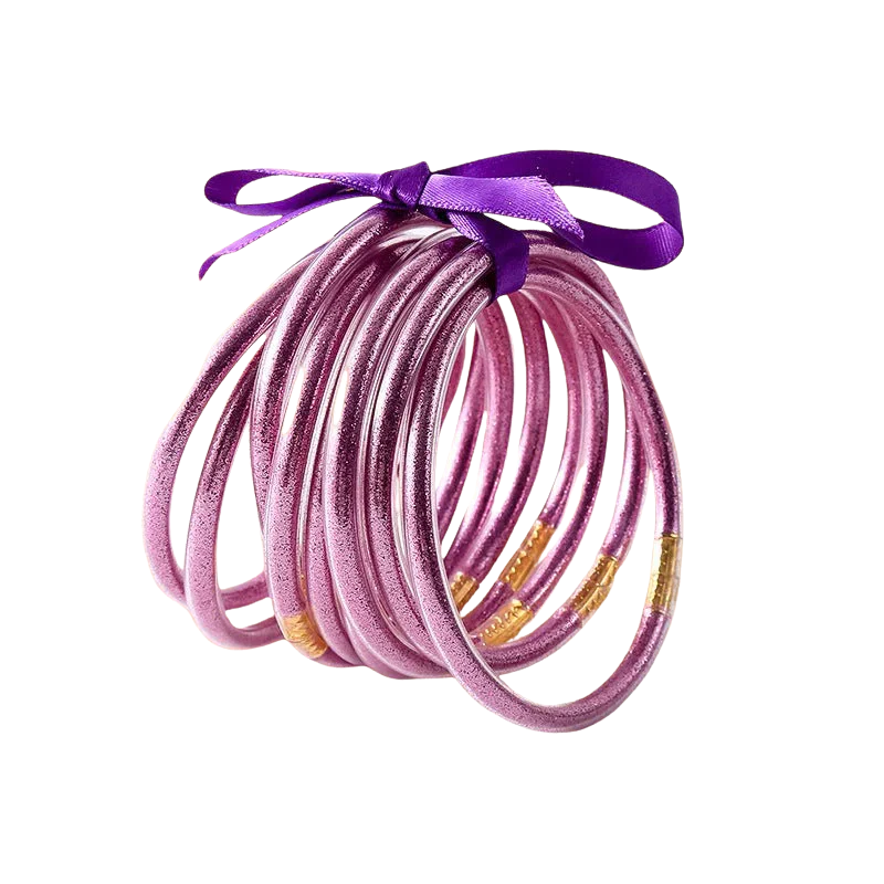 JULIE Set van 10 Gouden Siliconen Armbanden – Flexibel & Waterbestendig