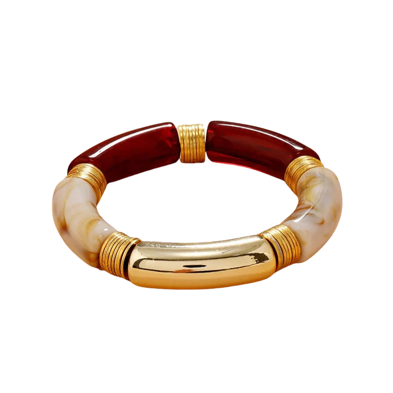 PIEN Chunky Acryl Armband – Luxe Marmerlook Statement Sieraad