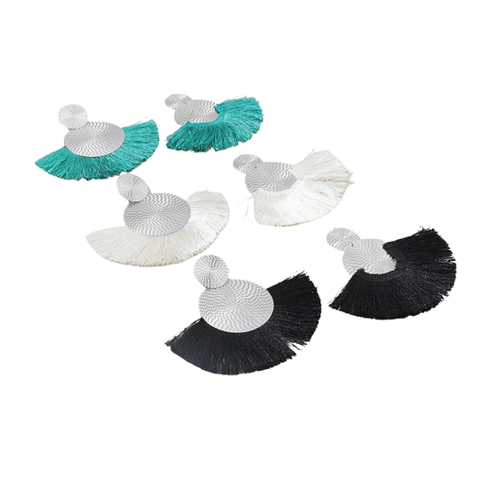 JULIA Statement Oorbellen met Ronde Vorm en Franjes