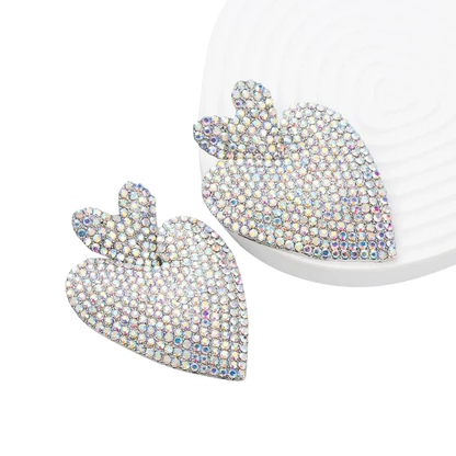 LIVA Statement Strass Oorbellen in Hartvorm