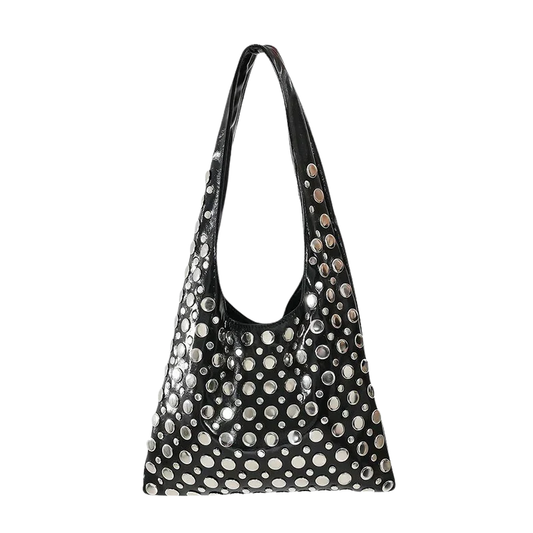 TESS Schoudertas met Studs – Stoere Leren Look