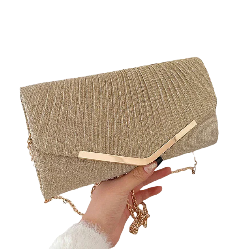 NOVI Glitter Avondtas – Luxe Clutch met Gouden Details