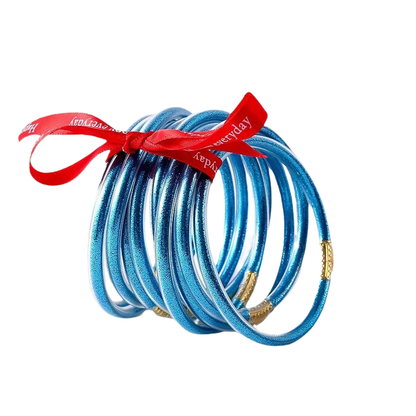 JULIE Set van 10 Gouden Siliconen Armbanden – Flexibel & Waterbestendig