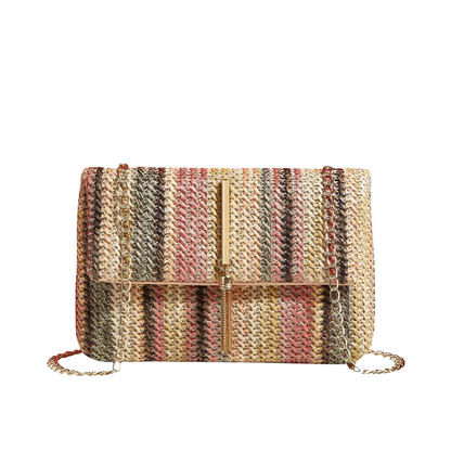 ELLA Rainbow Chic Clutch – Vrolijke Elegantie met Gouden Details