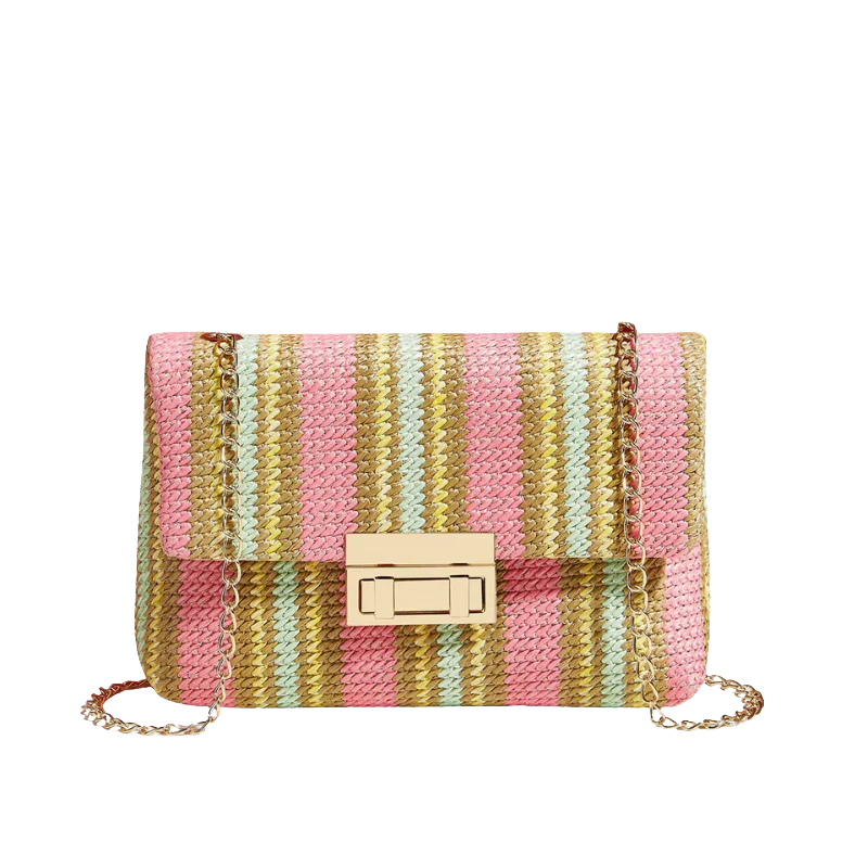 ELLA Rainbow Chic Clutch – Vrolijke Elegantie met Gouden Details