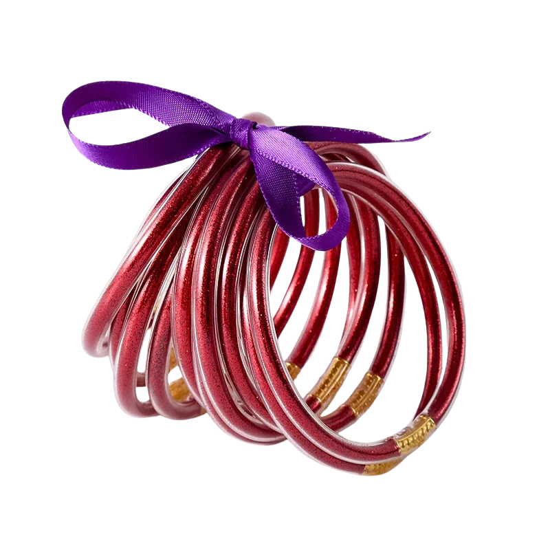 JULIE Set van 10 Gouden Siliconen Armbanden – Flexibel & Waterbestendig