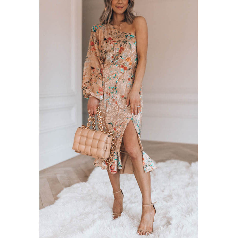 DYLANA | One Shoulder Bloemenjurk – Asymmetrische Glamour met Bloemenprint