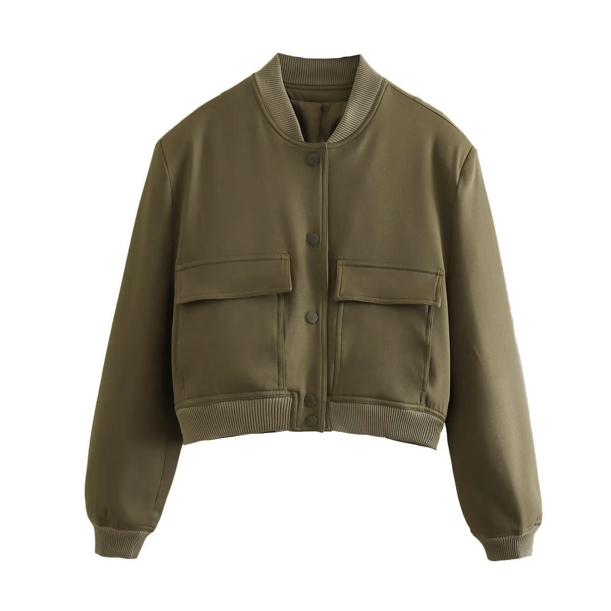 PAULIEN | Cropped Bomberjack Dames – met Drukknoopsluiting