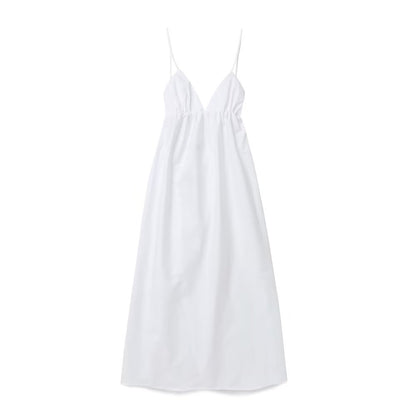 FLORA | Zomerse Maxi Jurk met Spaghettibandjes - Luchtige Katoenen Jurk Dames
