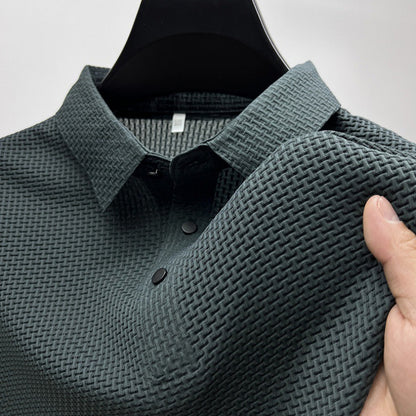MILAN | Heren Polo met Luxe Textuur – Korte Mouw Slim Fit