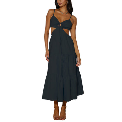 YANNE | Cut-Out Maxi Jurk – Zomerse Elegantie met Speelse Twist