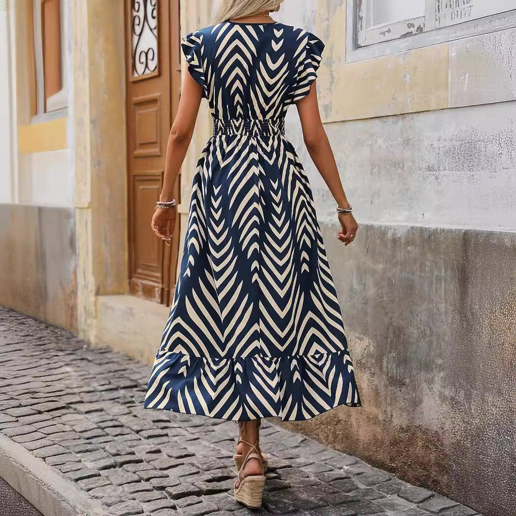 ISHA | Zomerse maxi-jurk met grafische print – elegantie & comfort in één look