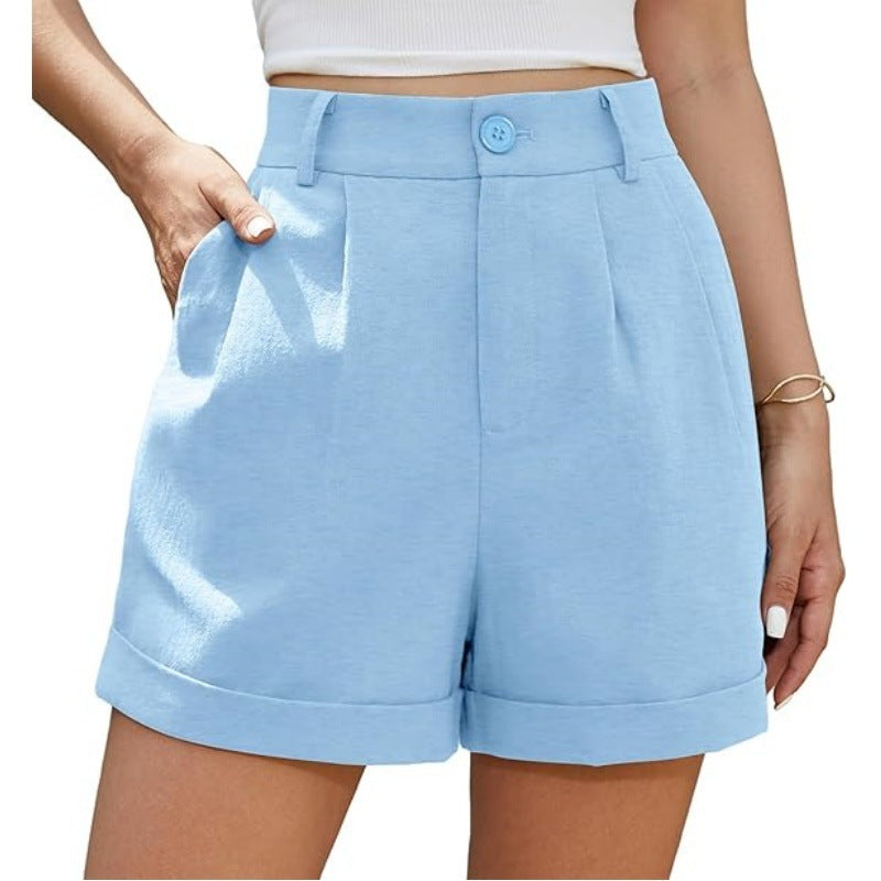 ROSALIE | High Waist Shorts met Omgeslagen Zoom - Zomer Must-Have