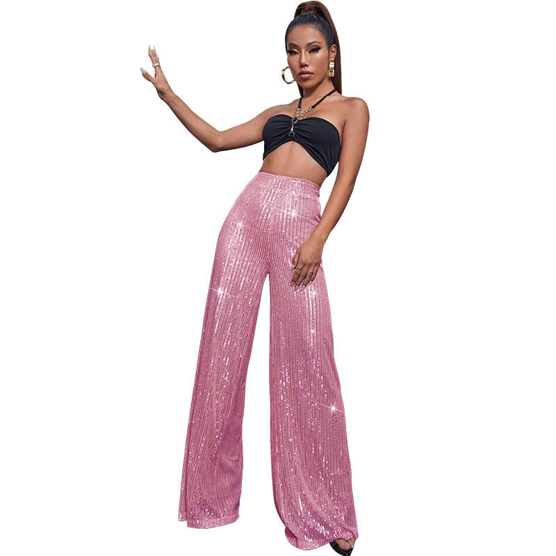CELINE | Pailletten Palazzo Broek – Glitter Wide Leg Broek in Meerdere Kleuren