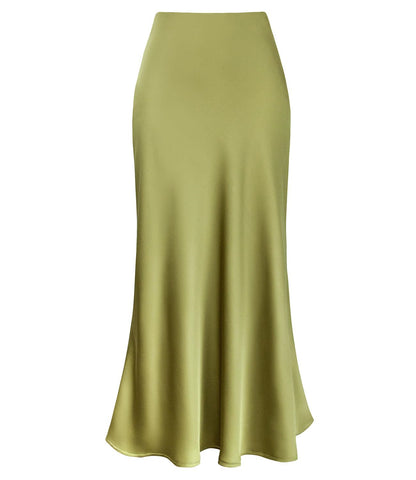 MARLEEN | Satijnen Maxi Rok – Elegante kleurige Rok met Glans & Flow