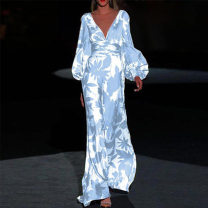 KATTY | Tropische Maxi Jurk Dames – Zomerjurk met Ballonmouwen