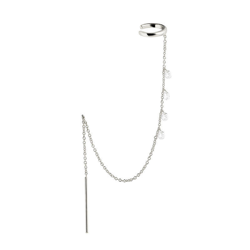CHRISTELLE | Witgouden Chain Ear Cuff Oorbel – Luxe & Verfijnd Statement Sieraad