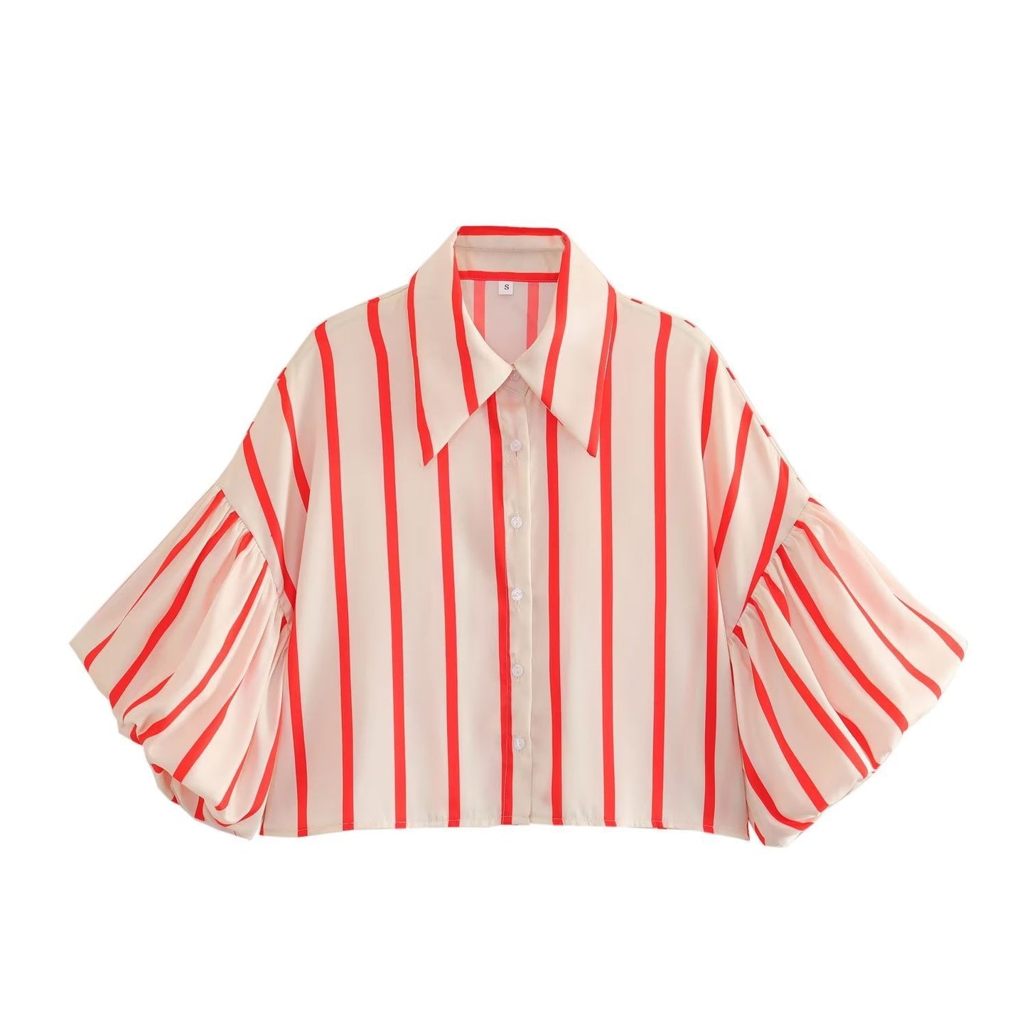 VLINDER | Gestreepte Blouse met Pofmouwen – Stijlvolle Statement Top