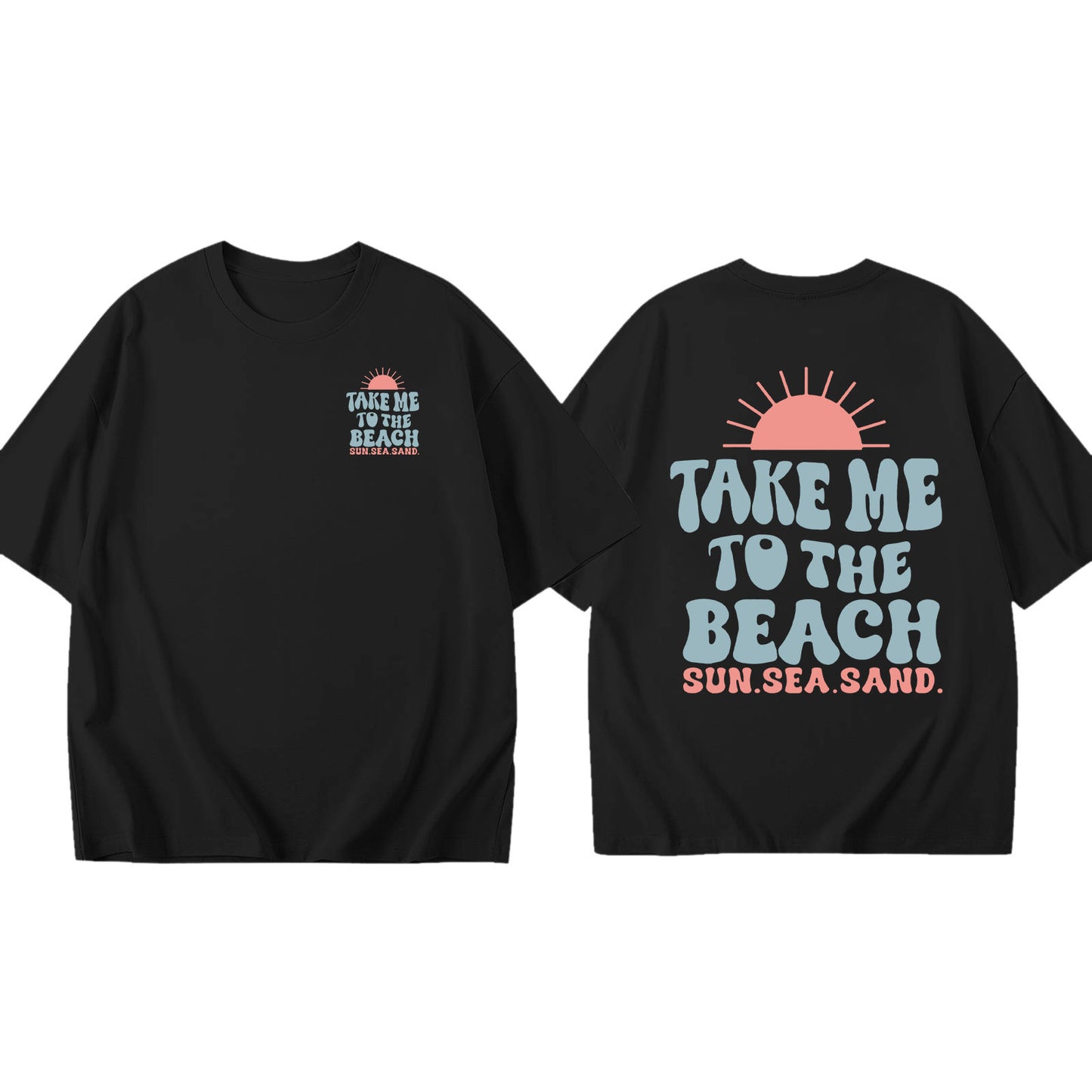 JIP | Take Me To The Beach T-shirt – Oversized Zomershirt Unisex met Strandprint