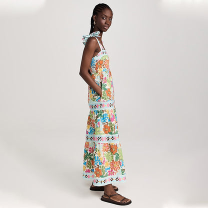 HILKE | Boho Maxi Jurk met Tropische Print – Zomers & Comfortabel