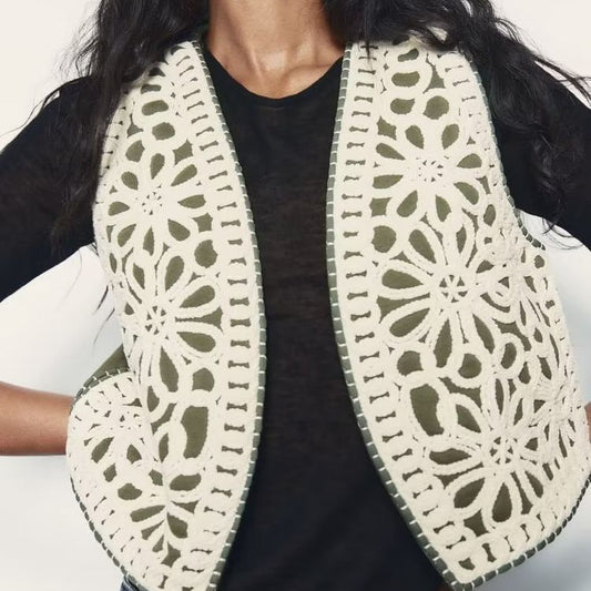 LAURIE | Boho Gilet met  Borduursels – Statement Vest voor Dames