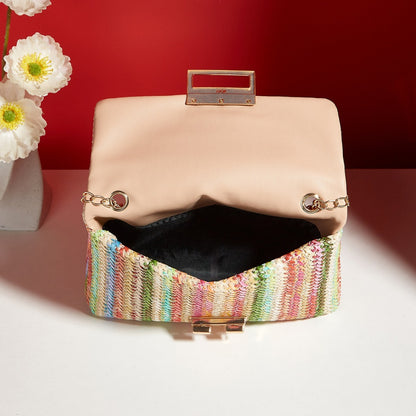 VIVIAN | Rainbow Chic Clutch – Vrolijke Elegantie met Gouden Details