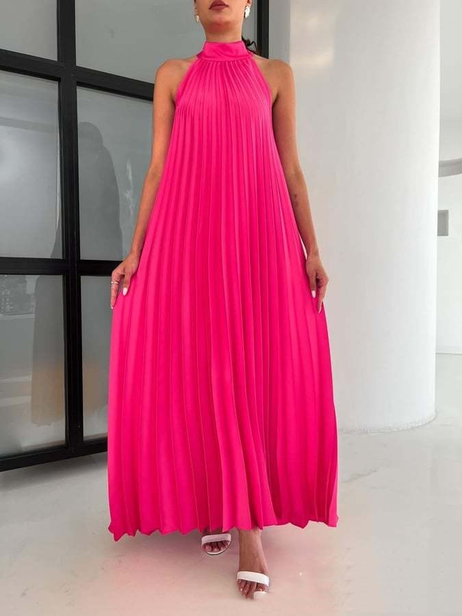 JITTE | Plissé Halterjurk – Elegantie in 8 Kleuren