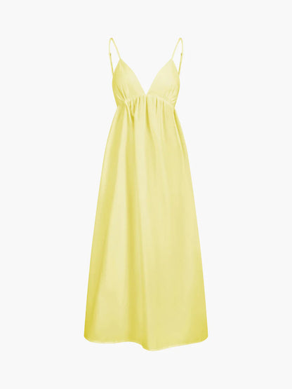 FLORA | Zomerse Maxi Jurk met Spaghettibandjes - Luchtige Katoenen Jurk Dames