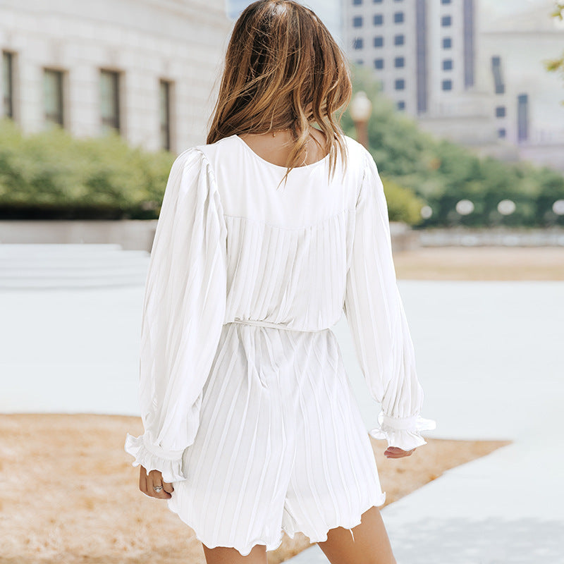 LAYA | Plissé Mini Jurk – Vrouwelijke Elegantie met Luchtige Flair