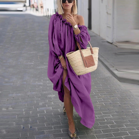 LOU-ANN | Boho Breeze Off-Shoulder Jurk – Zomerse Musthave in 8 Kleuren