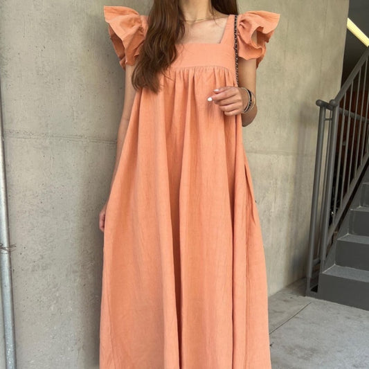 ELISSA | Boho Puff Maxi Jurk – Luchtige Katoenen Zomerjurk