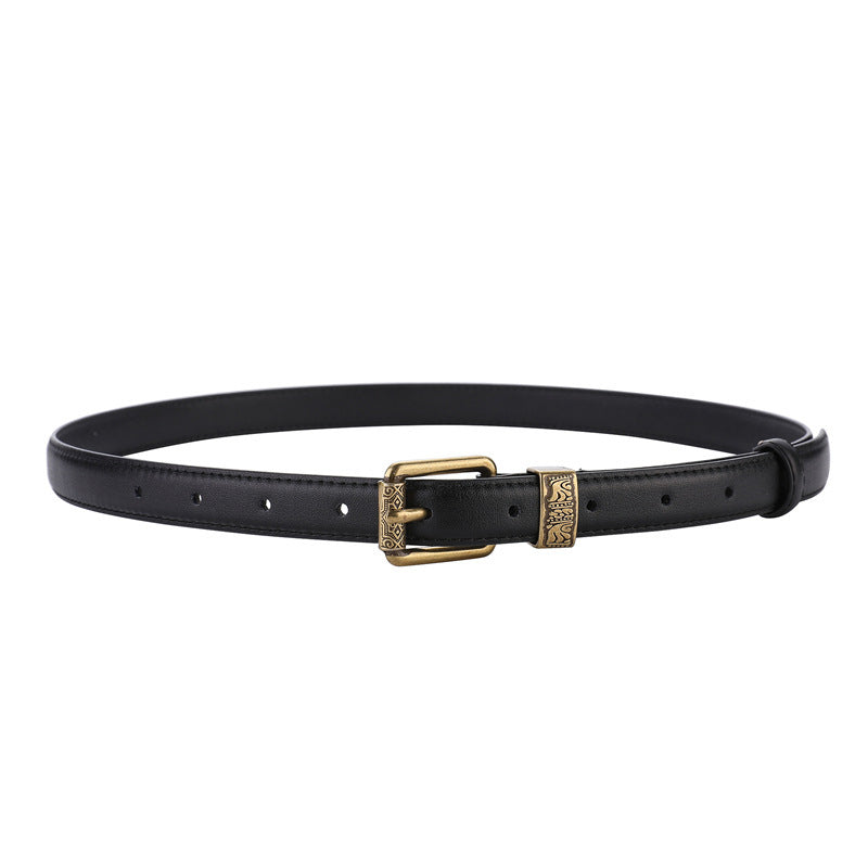 ANIC | Vintage Riem met Goudkleurige Gesp – Stijlvolle Accessoire voor Elke Look