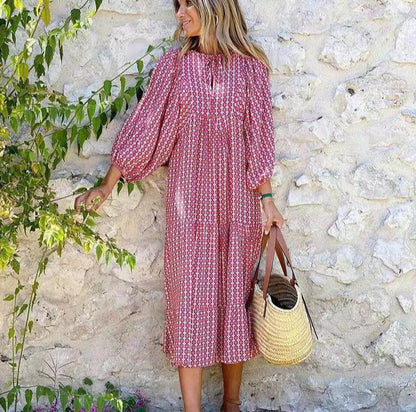 BOHO FIESTA | Maxi Jurk Dames met Print – Luchtige Zomerjurk in Bohemian Stijl