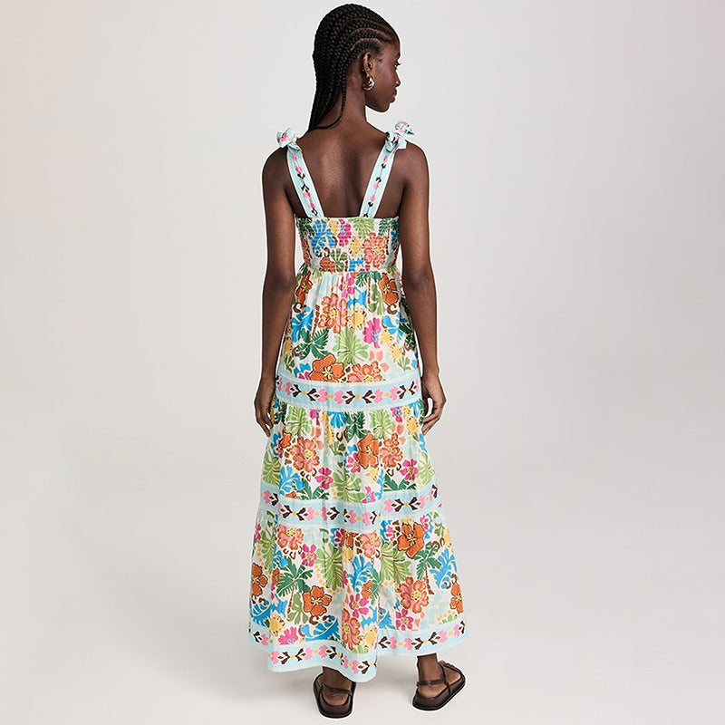 HILKE | Boho Maxi Jurk met Tropische Print – Zomers & Comfortabel