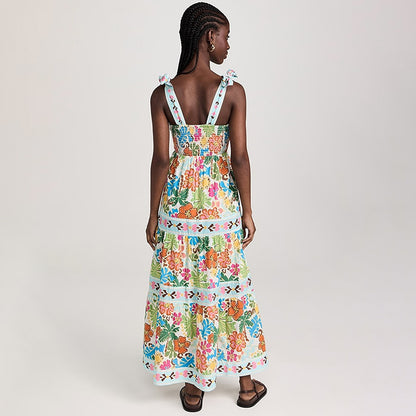 HILKE | Boho Maxi Jurk met Tropische Print – Zomers & Comfortabel