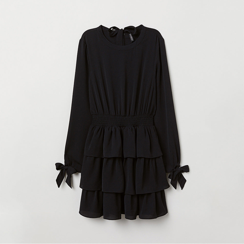 MYRTHE | Zwarte Jurk met Volants – Tijdloos, Elegant & Perfect voor Elke Gelegenheid