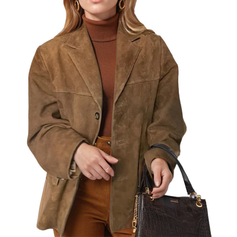 ROBIN | Stijlvolle Leren Dames Blazer – Elegantie en Comfort in Eén