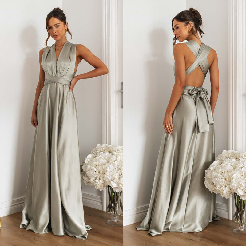 STEFFY | Satijnen Gala Avondjurk – Elegantie met Open Rug