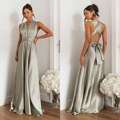 STEFFY | Satijnen Gala Avondjurk – Elegantie met Open Rug