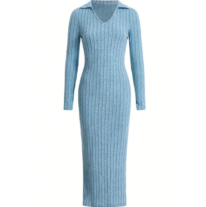 SILVANA | Geribbelde Maxi Jurk met Split – Casual Elegantie voor Elke Dag